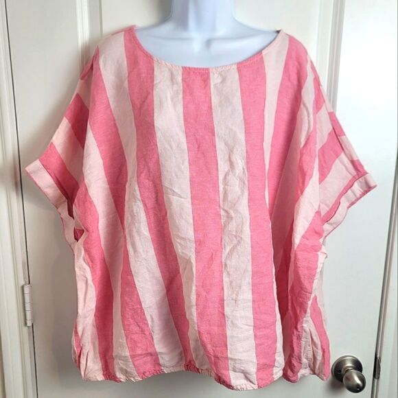 LIZ CLAIBORNE Striped Boxy Blouse - Picture 1 of 8